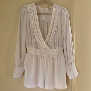 Cream long sleeve romper